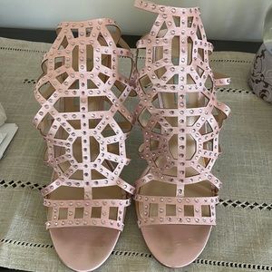 Betsy Johnson, size 10 Pink with rhinestones, 4 1/2 inch heels